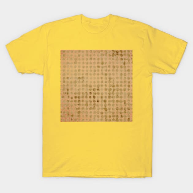 Abstract watercolor pattern on orange grid T-Shirt by Celentano